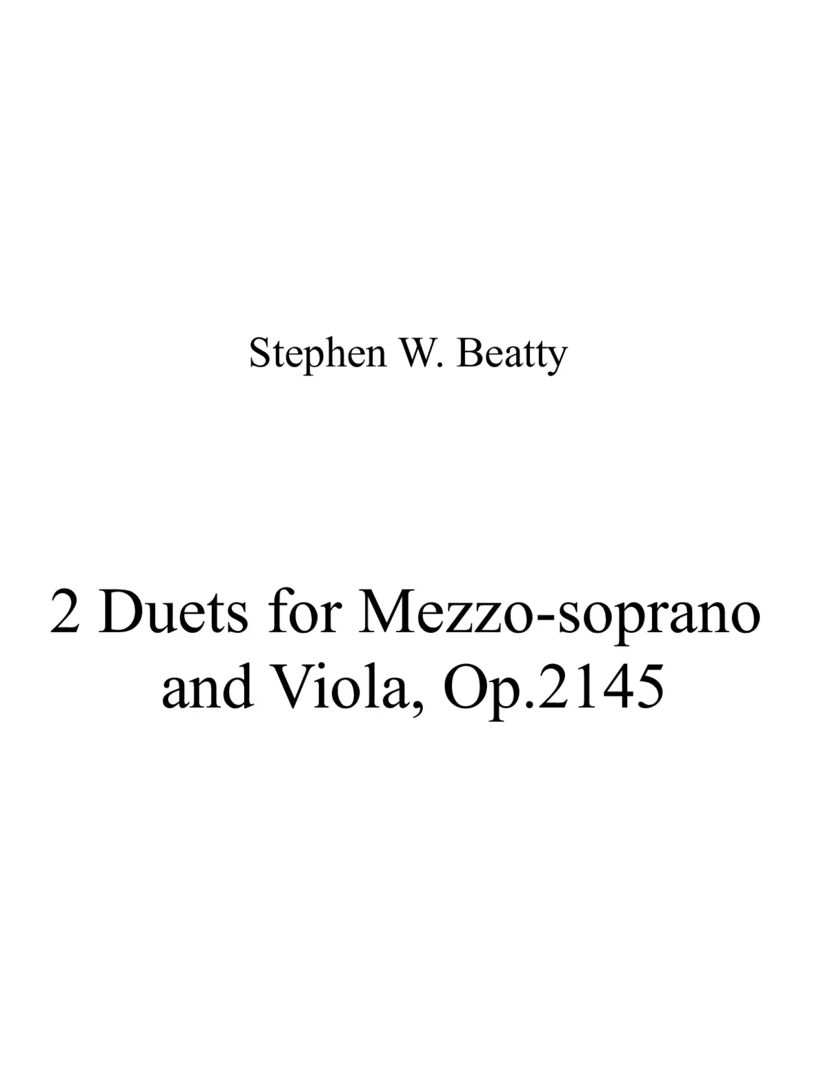 2 Duets for Mezzo-soprano and Viola - Page 1