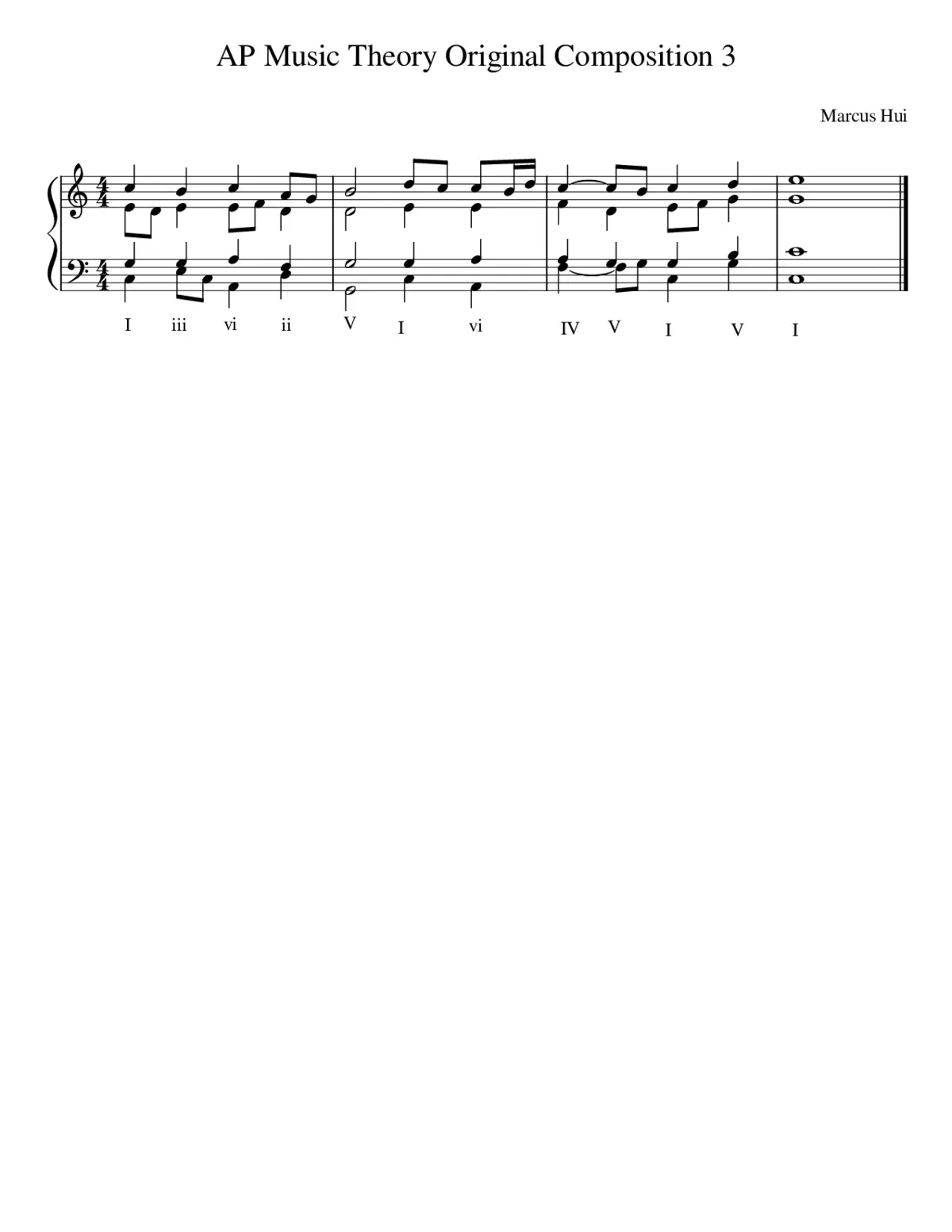 AP Music Theory Original Composition 3 - Page 1