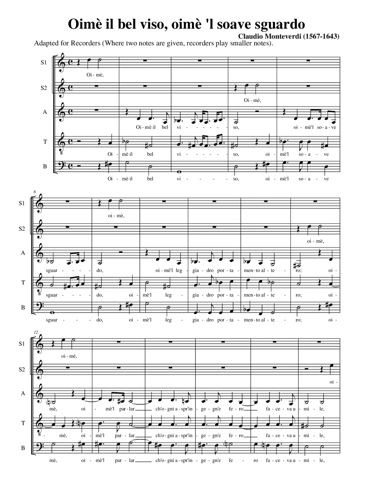Ohimè il bel viso - Page 1