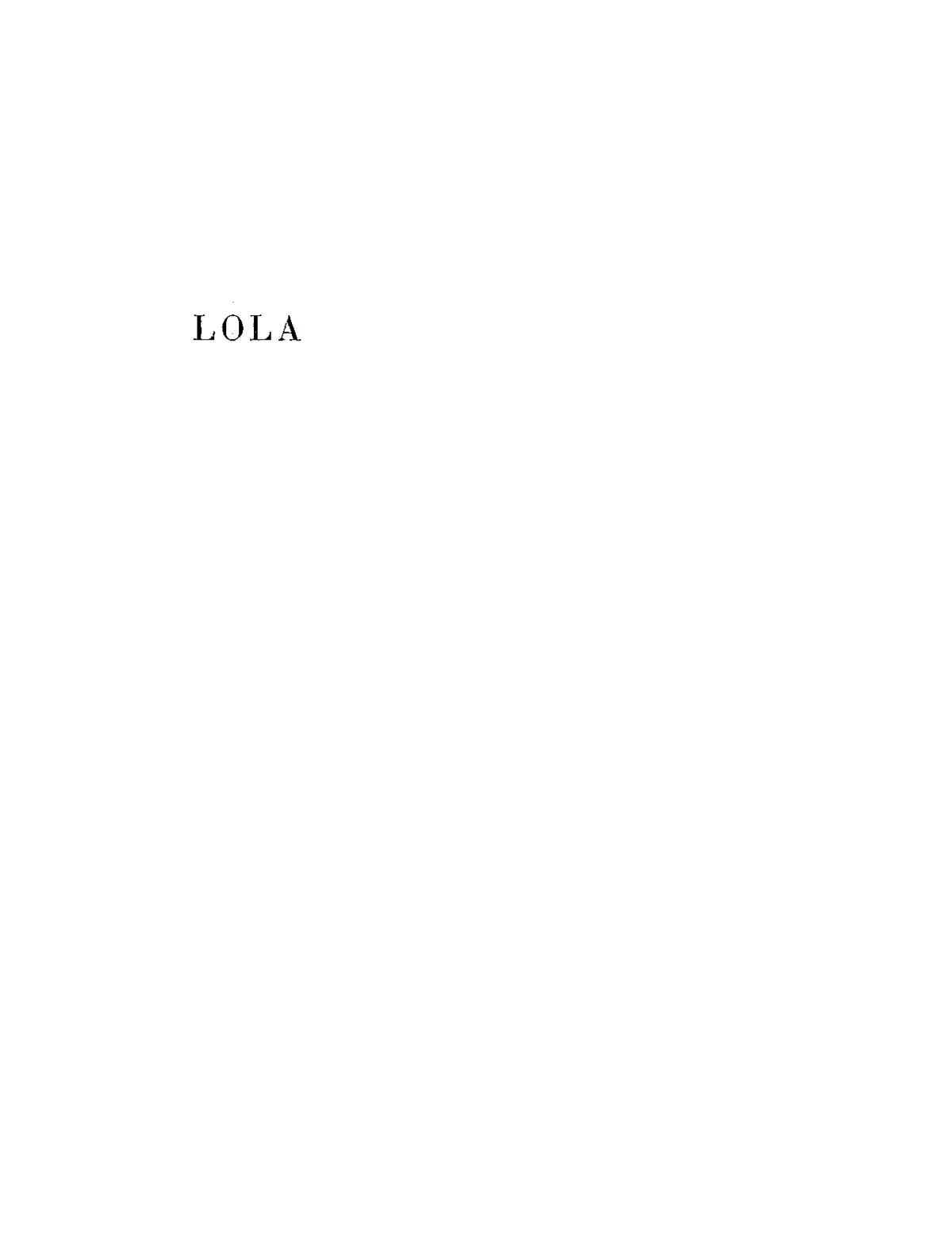 Lola: scène dramatique à deux personnages par Stéfan Bordèse - Page 1