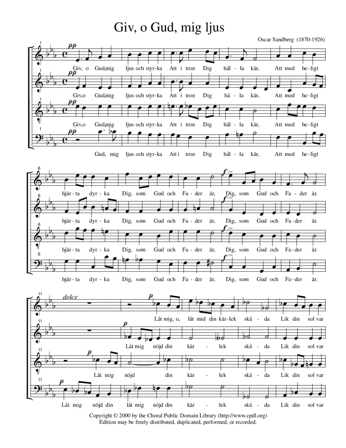 Giv, o Gud, mig ljus - Page 1