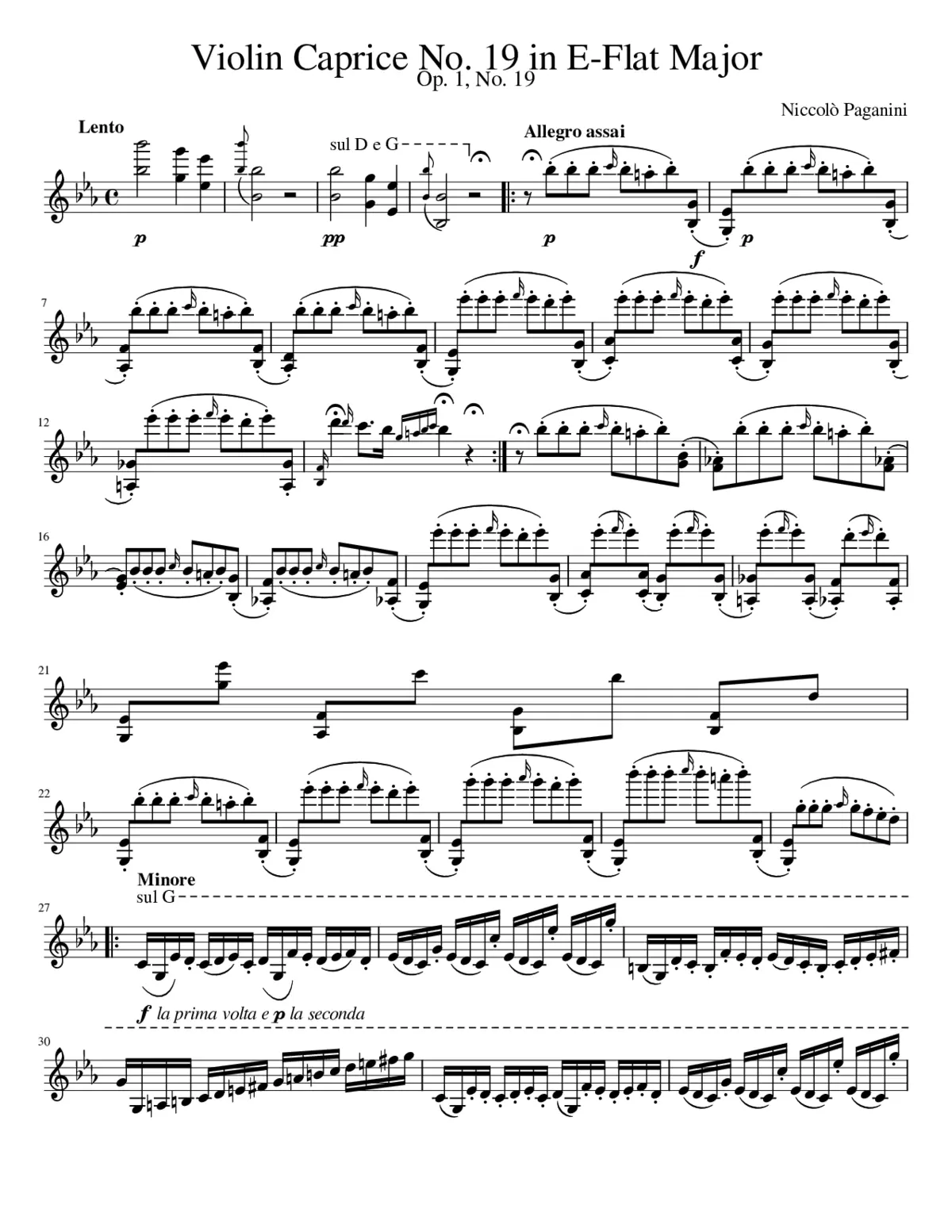 24 Caprices for Solo Violin Op.1 - Page 1