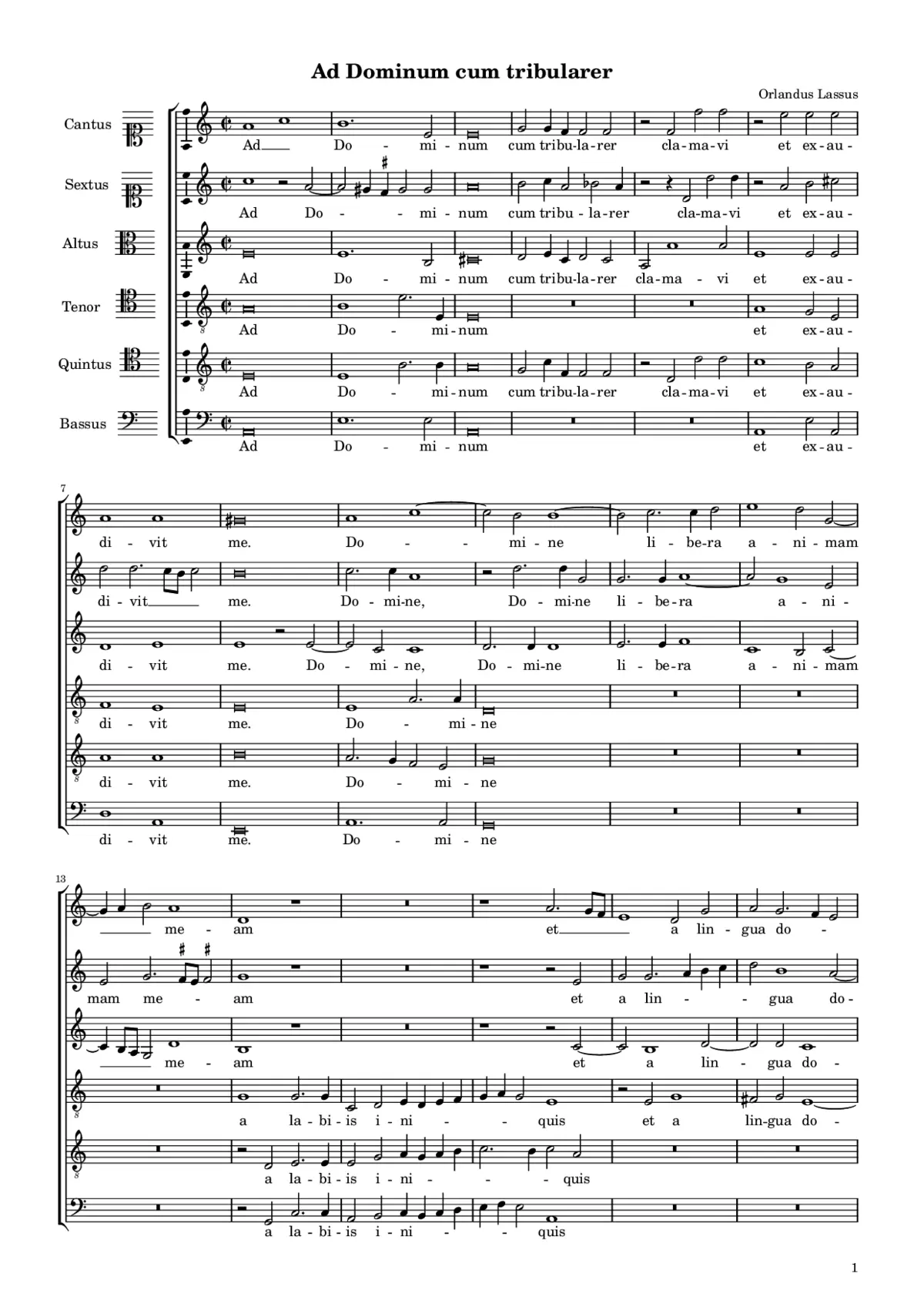Ad Dominum cum tribularer - Page 1