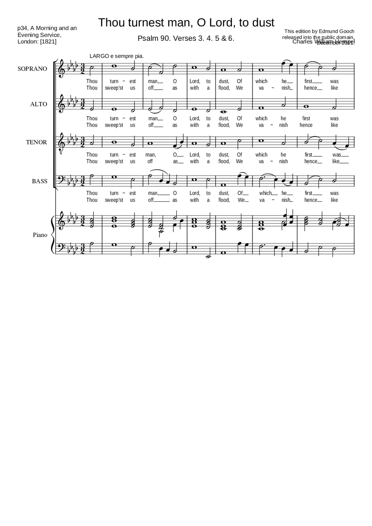 Thou turnest man O Lord to dust - Page 1