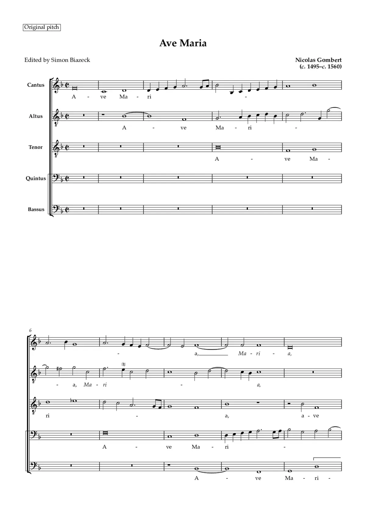 Ave Maria à 5 - Page 1