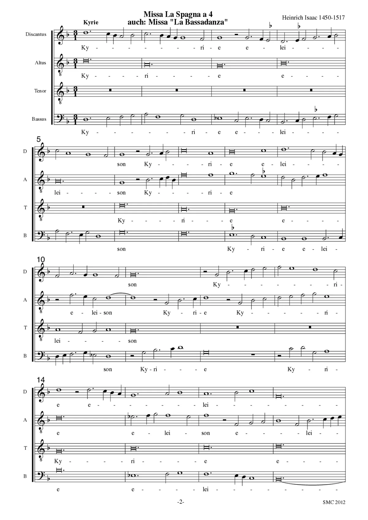 Missa La Spagna - Page 1