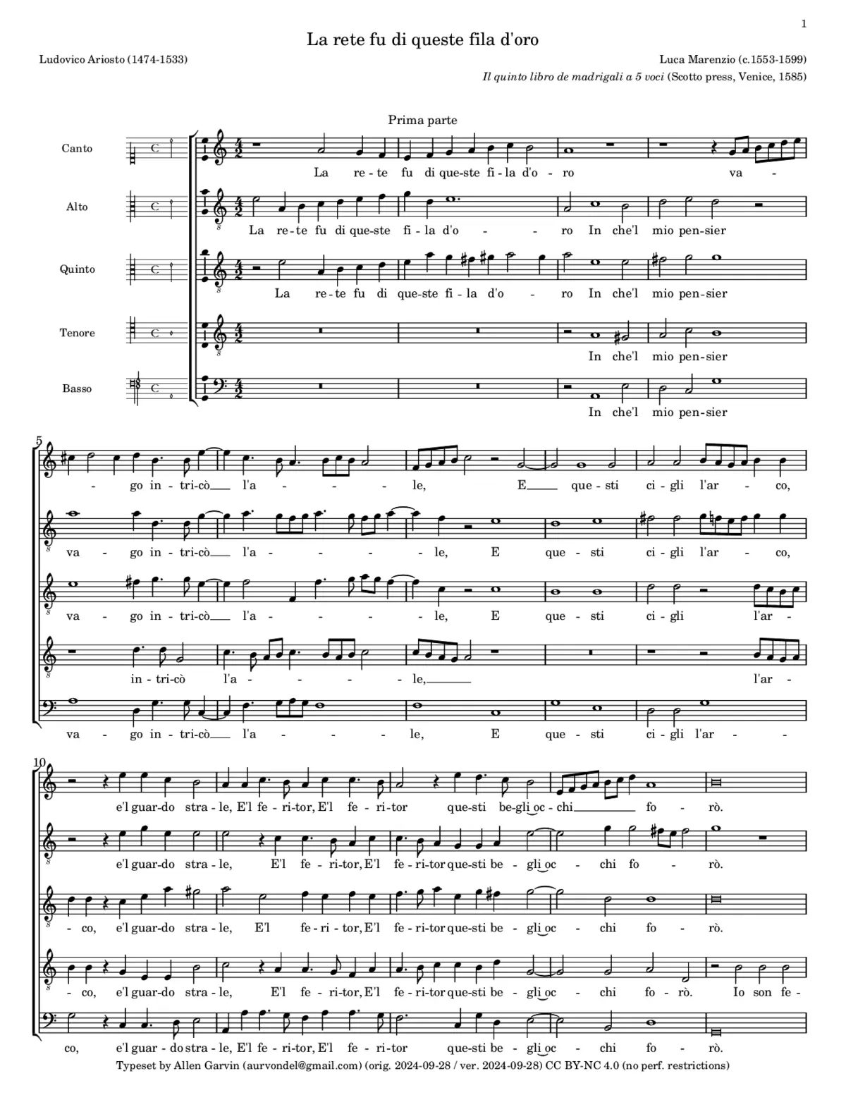 La rete fu di queste fila d'oro - Page 1