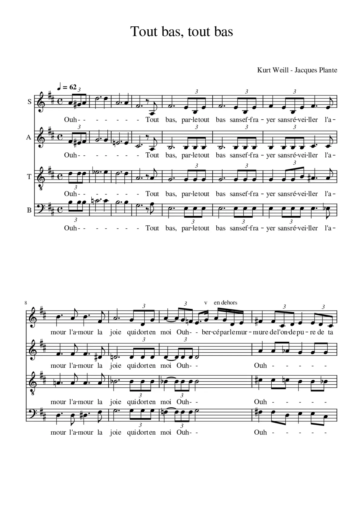 Tout bas tout bas (Speak low) - Page 1