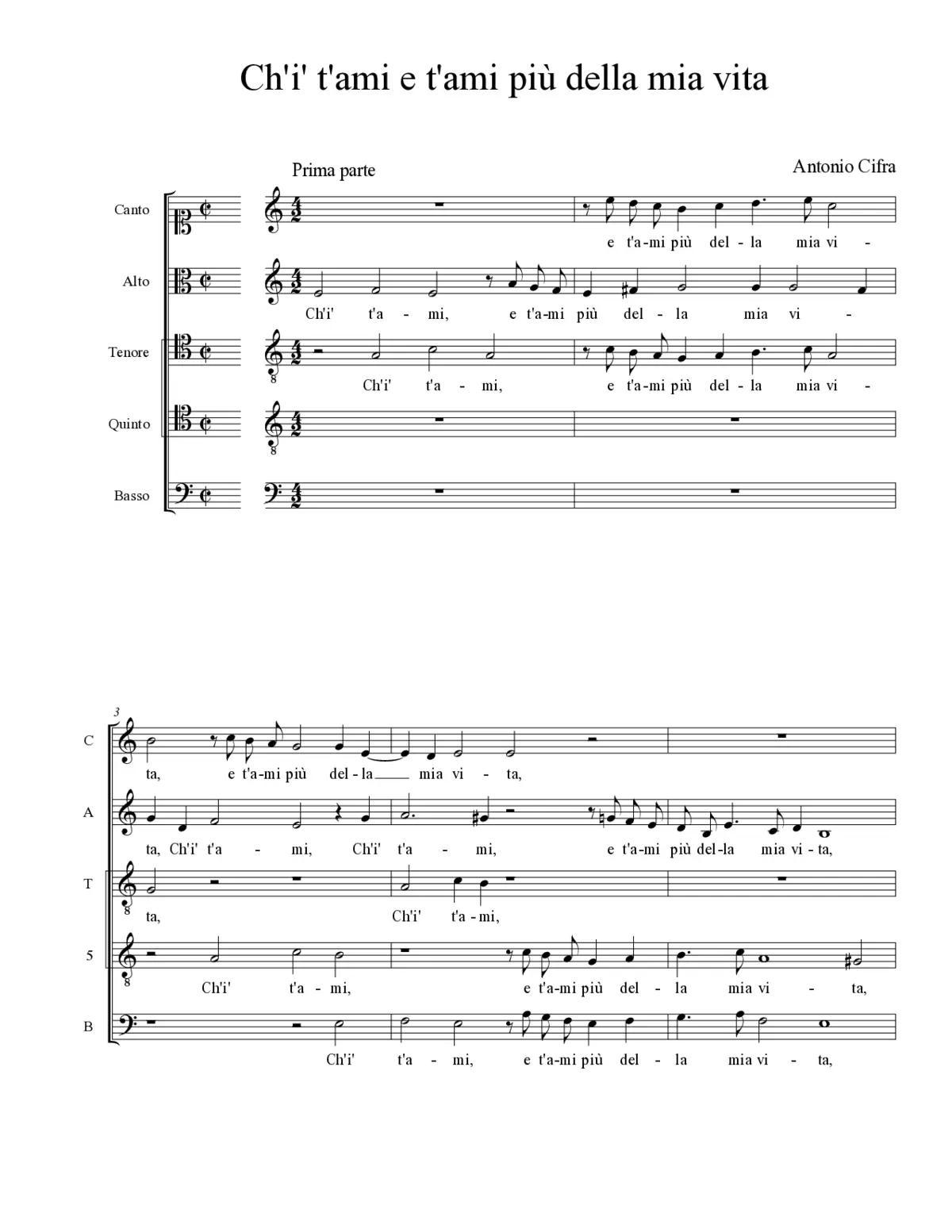 Ch'i' t'ami e t'ami più della mia vita - Page 1