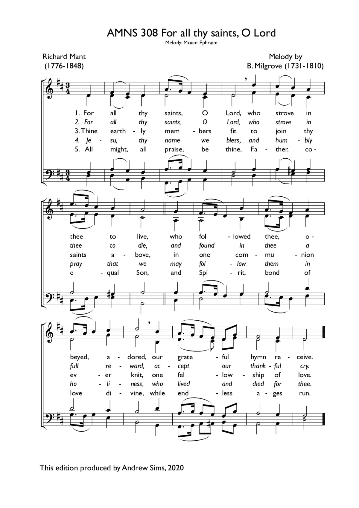 For all thy saints, O Lord - Page 1