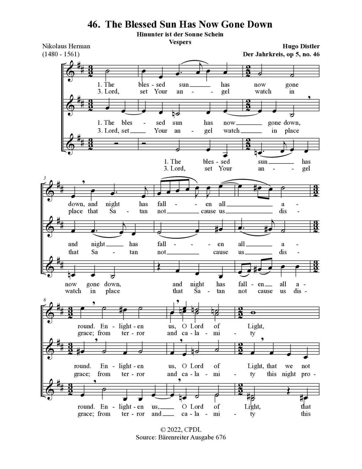 Hinunter ist der Sonne Schein - Page 1