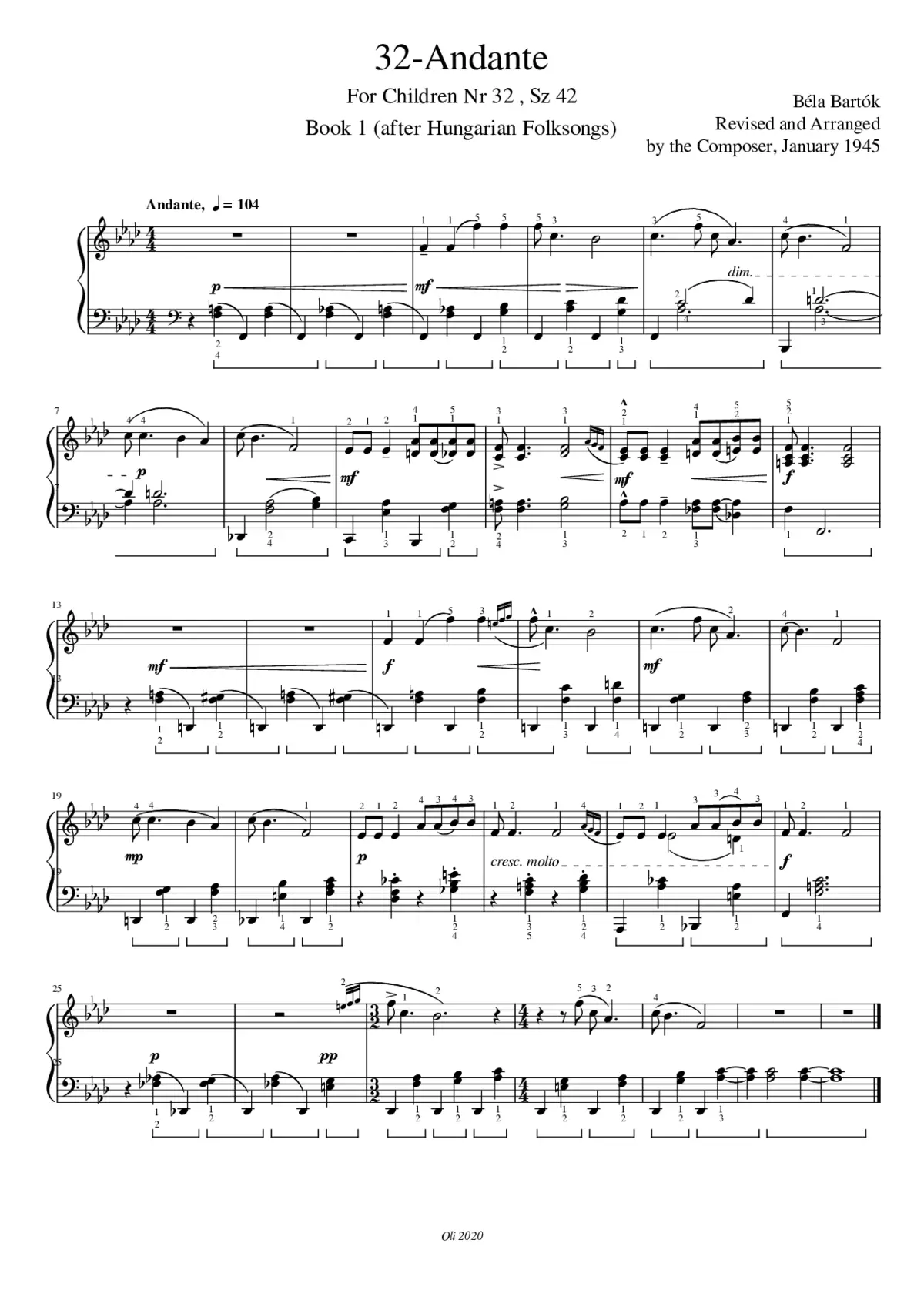 For Children Sz.42 - Page 1