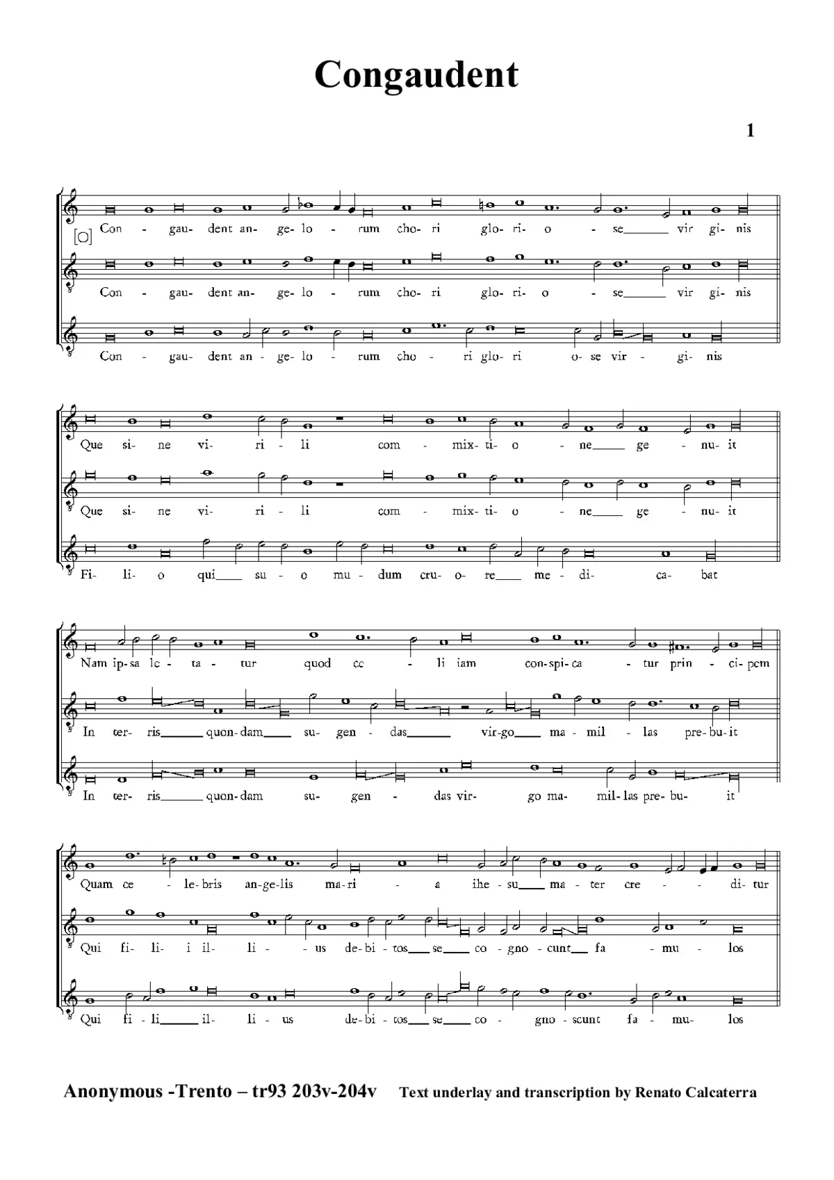 Congaudent angelorum II - Page 1