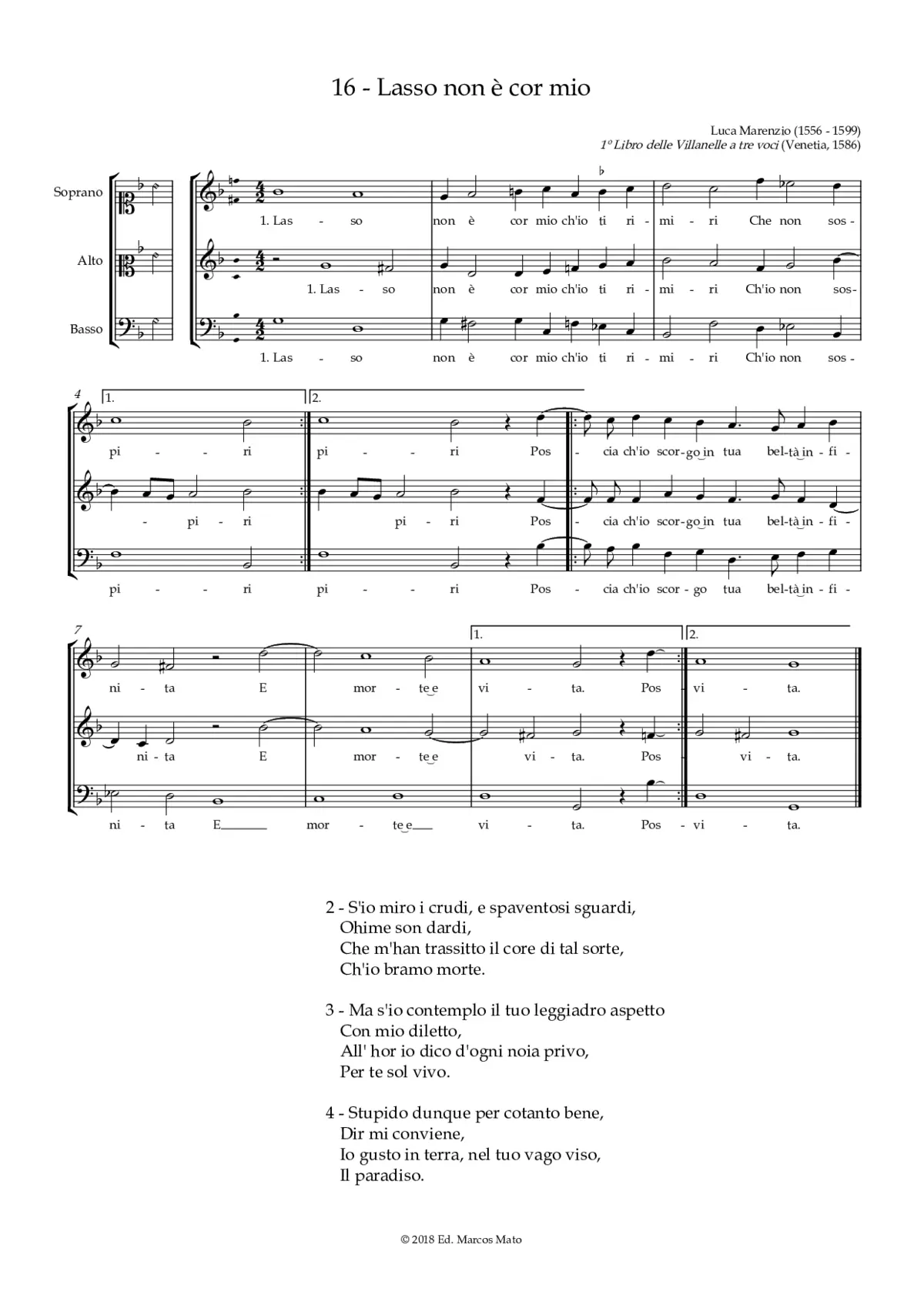 Lasso non è cor mio - Page 1