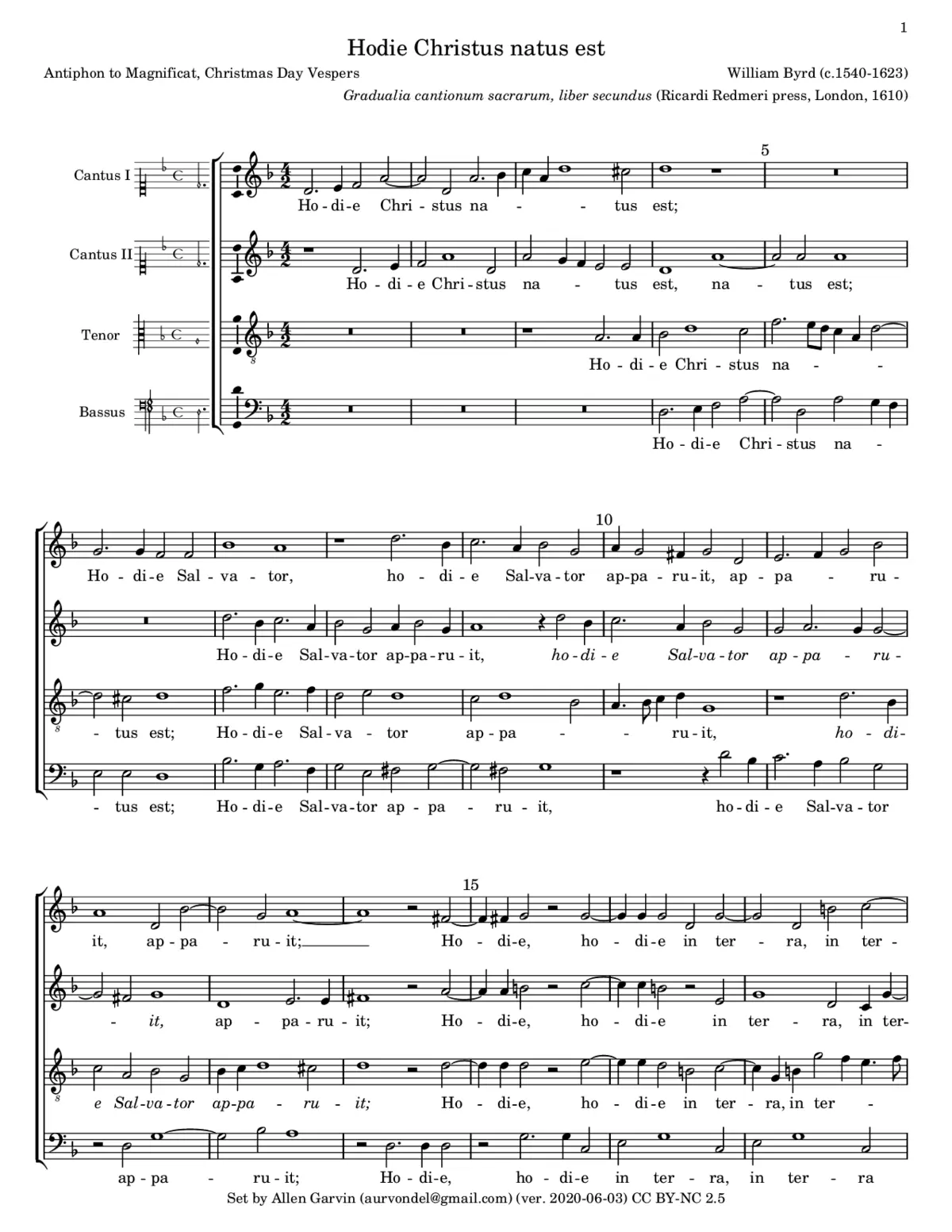 Hodie Christus natus est - Page 1