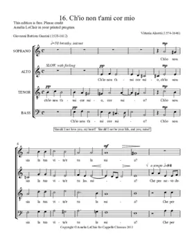 Ch'io non t'ami cor mio