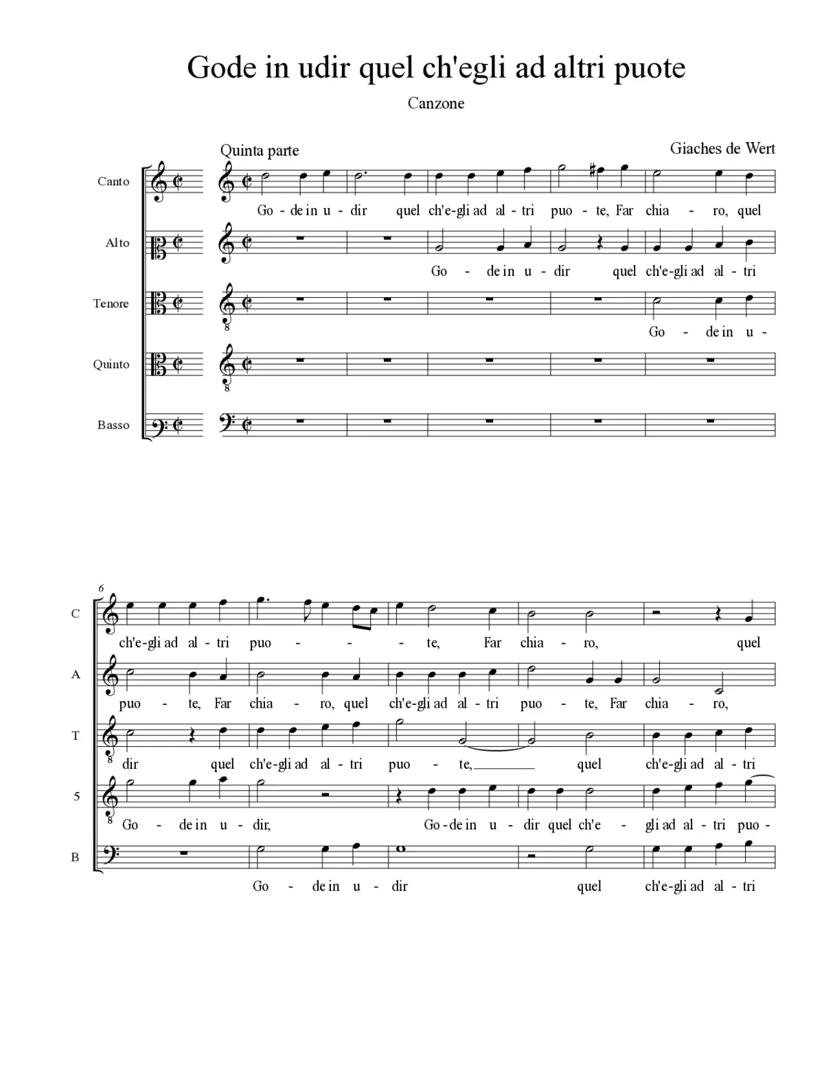 Gode in udir quel ch'egli ad altri puote - Page 1
