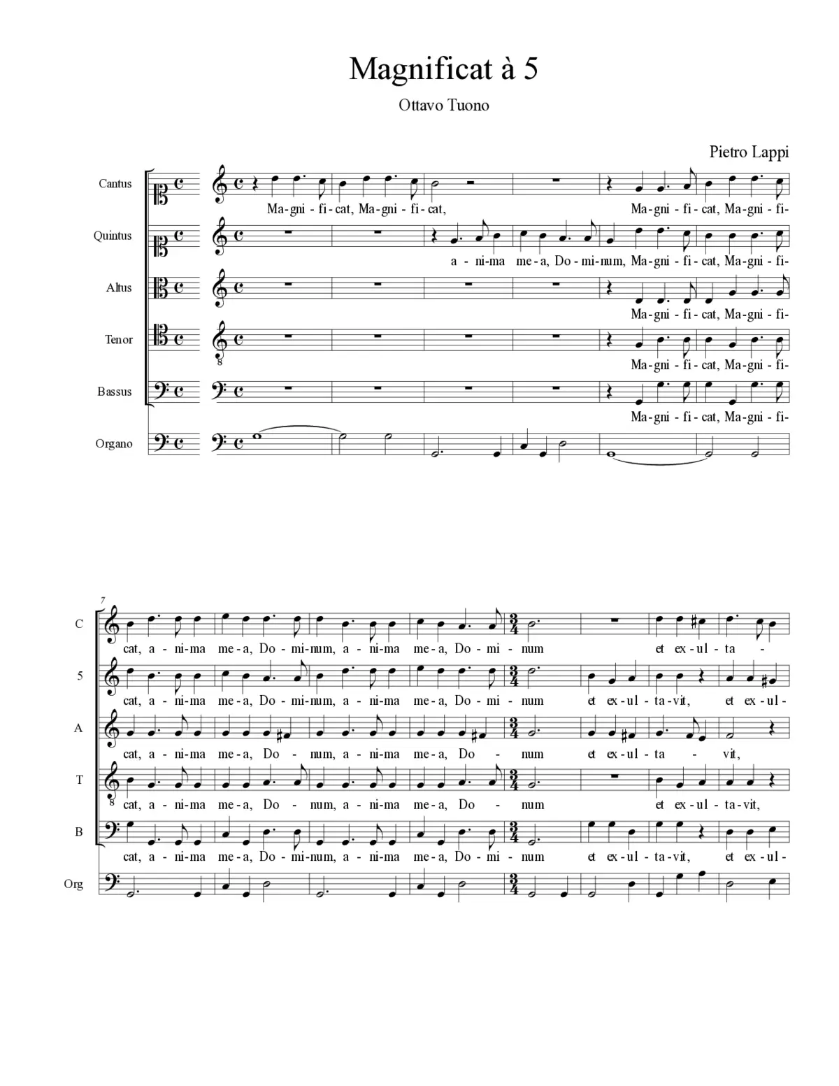 Magnificat à 5 - Page 1