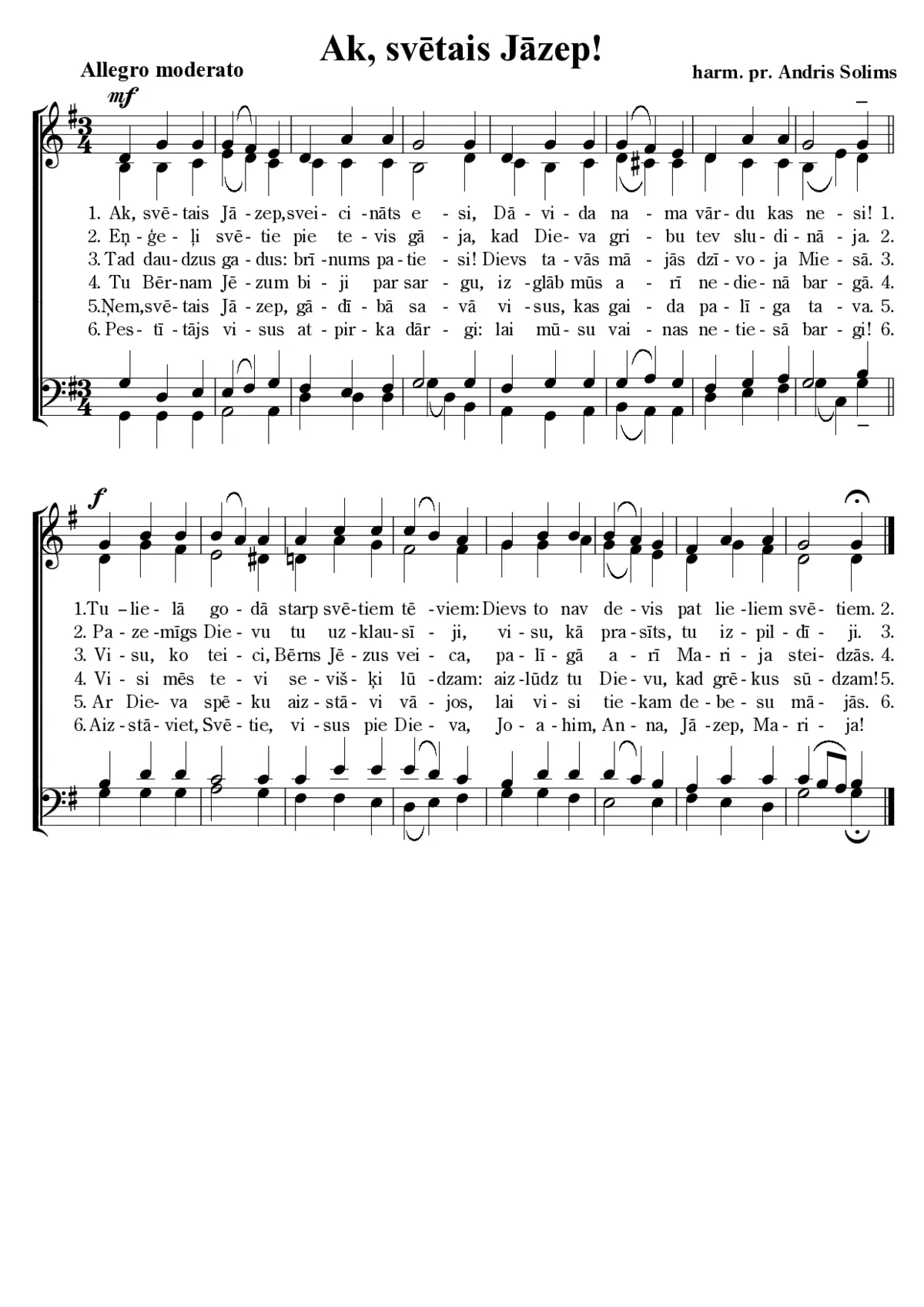 Ak, svētais Jāzep (Andris Solims (harm.)) - Page 1