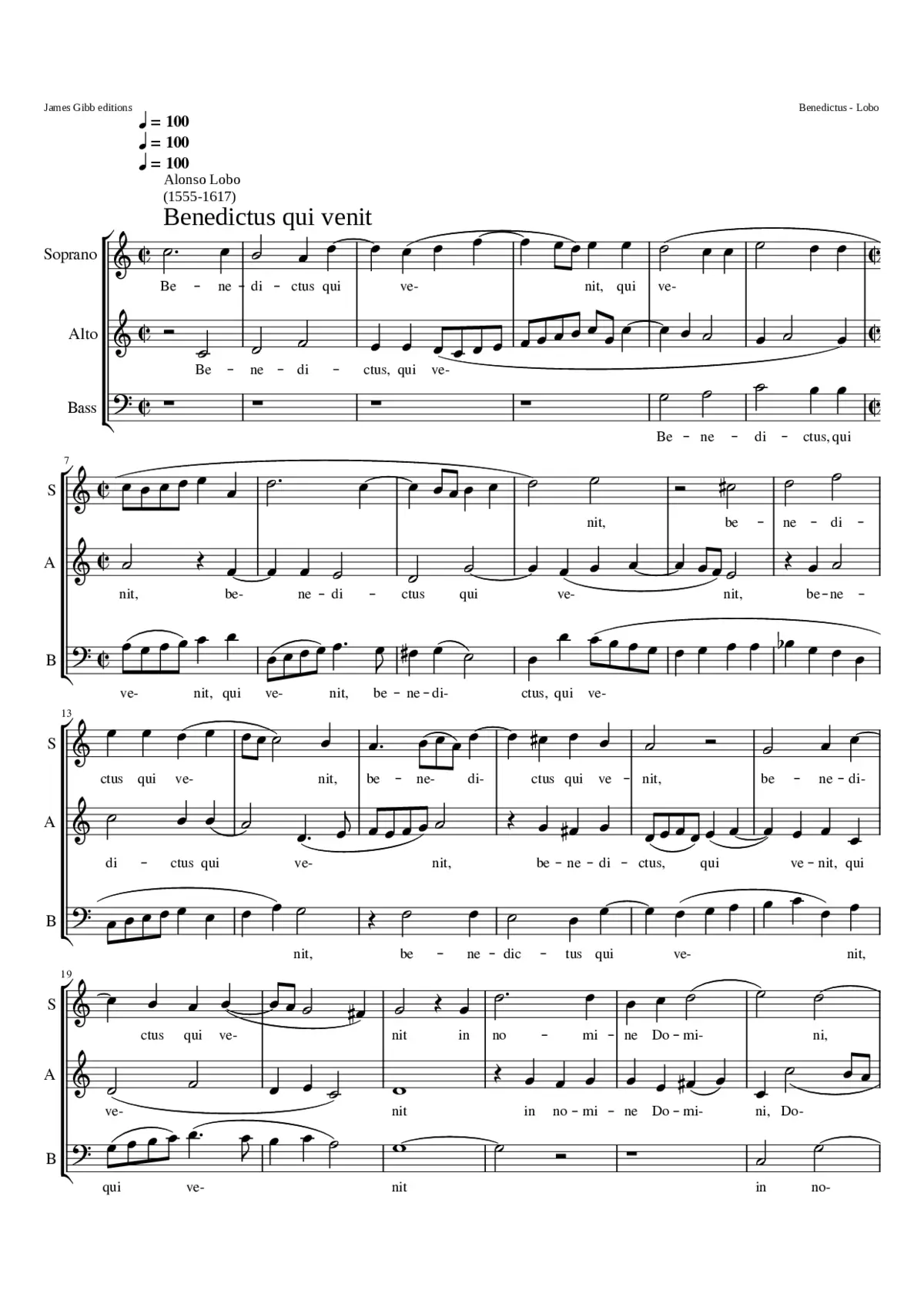 Benedictus qui venit - Page 1
