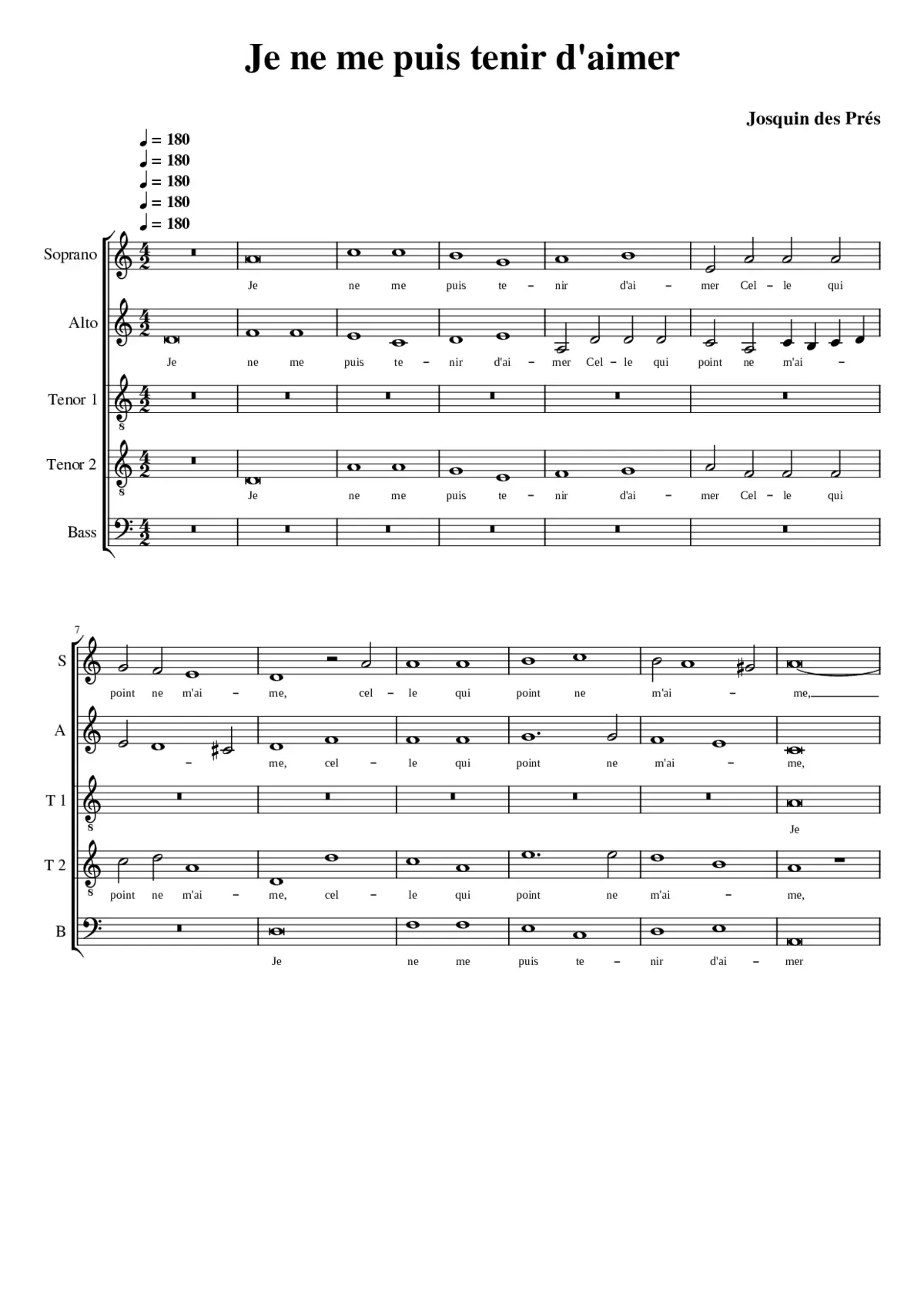 Je ne me puis tenir d'aimer - Page 1