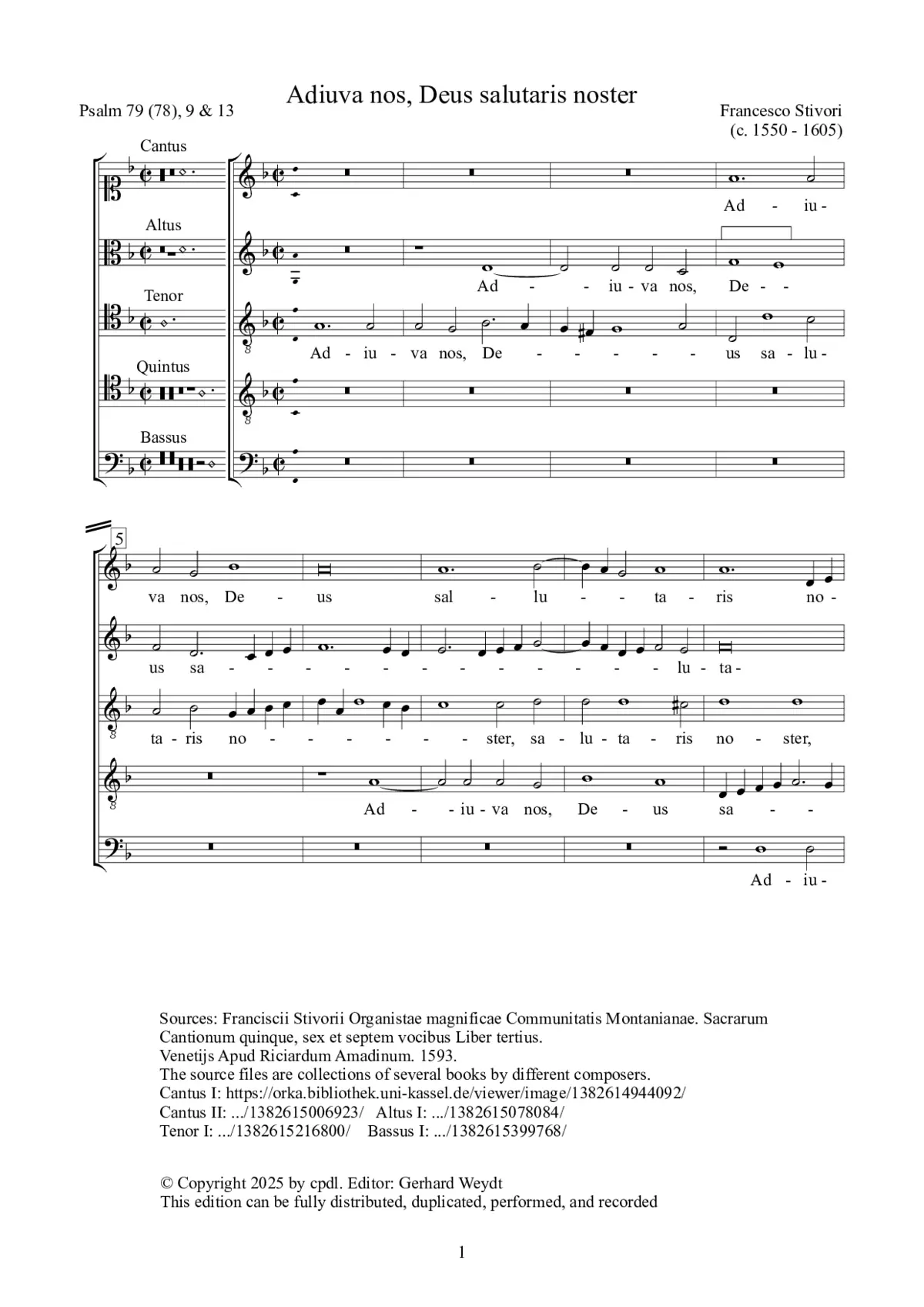 Adiuva nos, Deus salutaris noster - Page 1