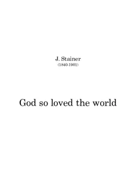 God so loved the world
