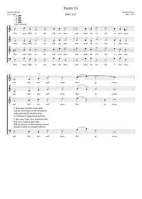 Wer wird Herr in der Hütten dein SWV 111