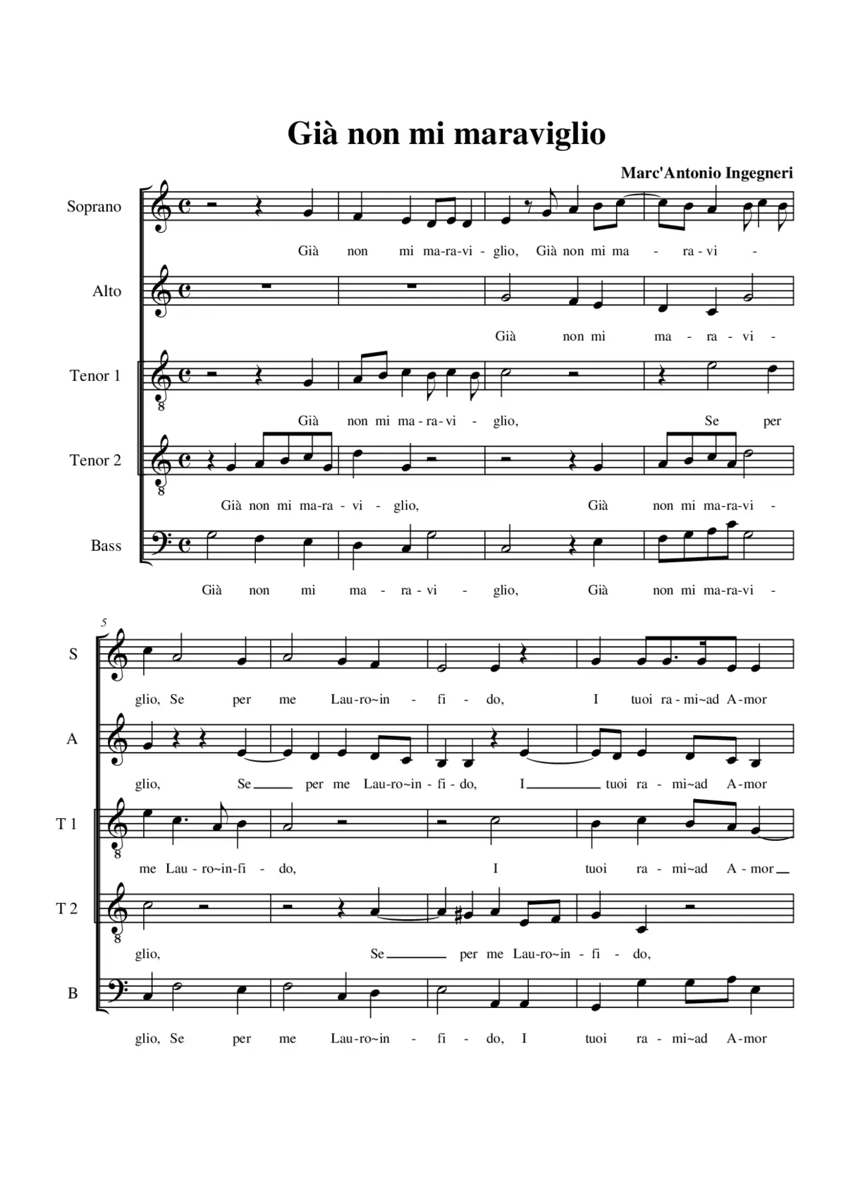 Già non mi maraviglio - Page 1