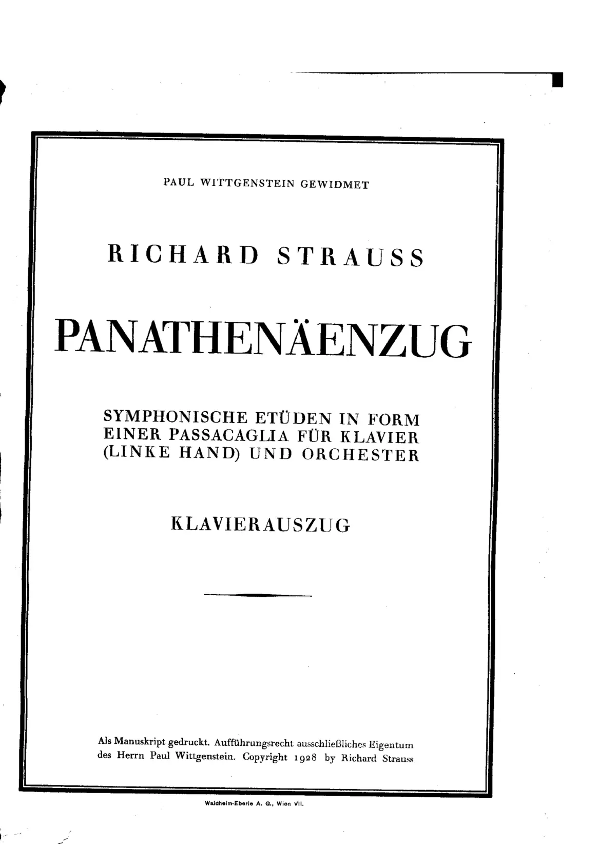 Panathenäenzug, ‘symphonische Etüden in Form einer Passacaglia’ - Page 1