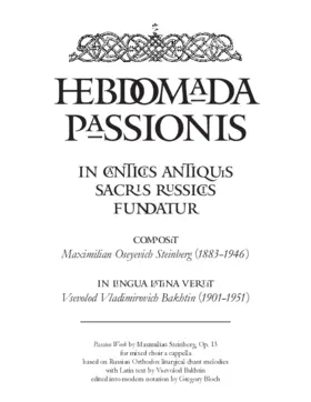 Passion Week, Op. 13