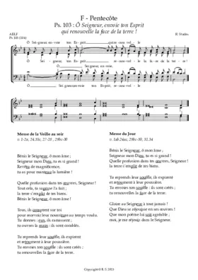F - Pentecôte : Ps. 103 : O Seigneur, envoie ton Esprit