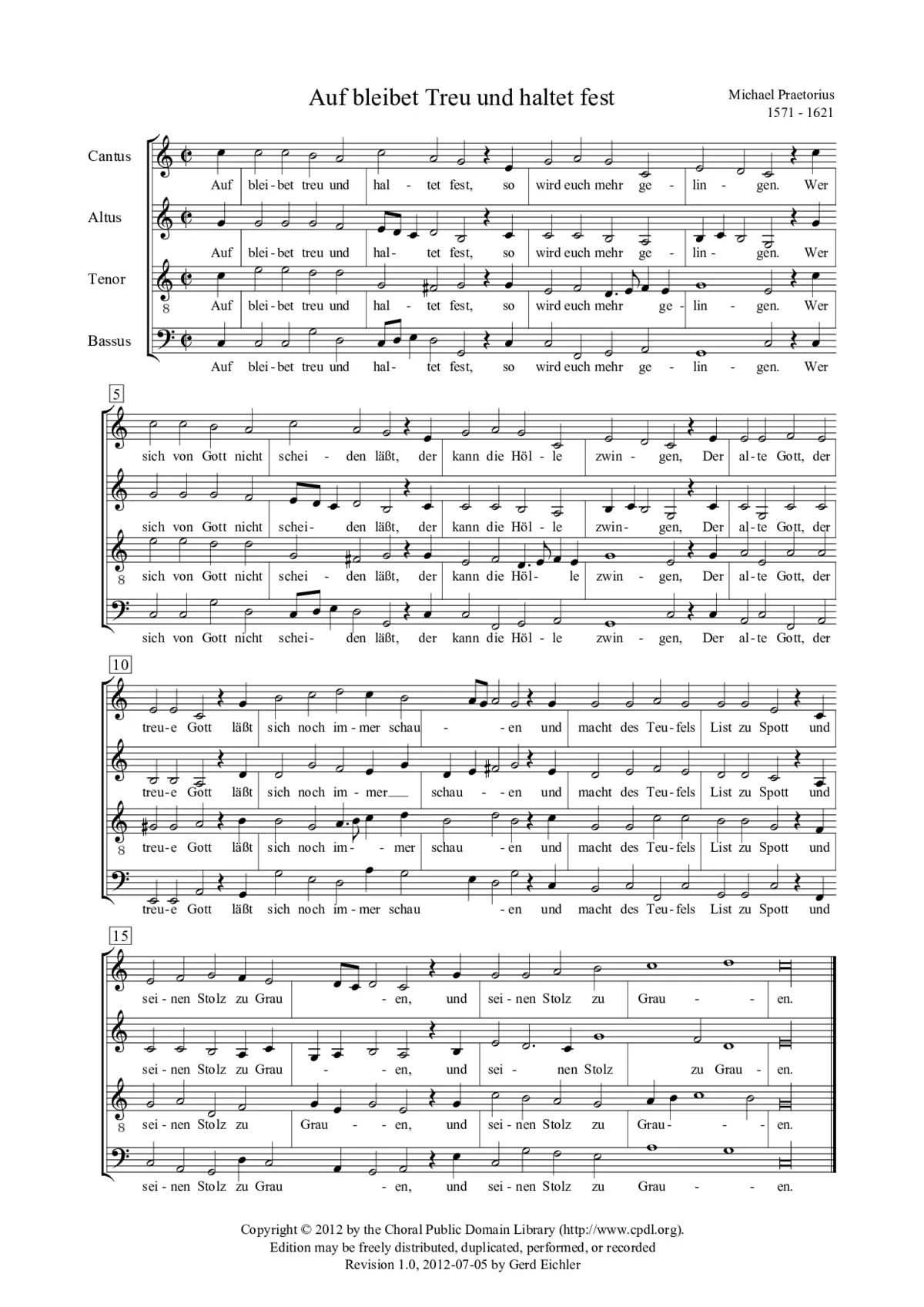 Auf bleibet Treu und haltet fest - Page 1