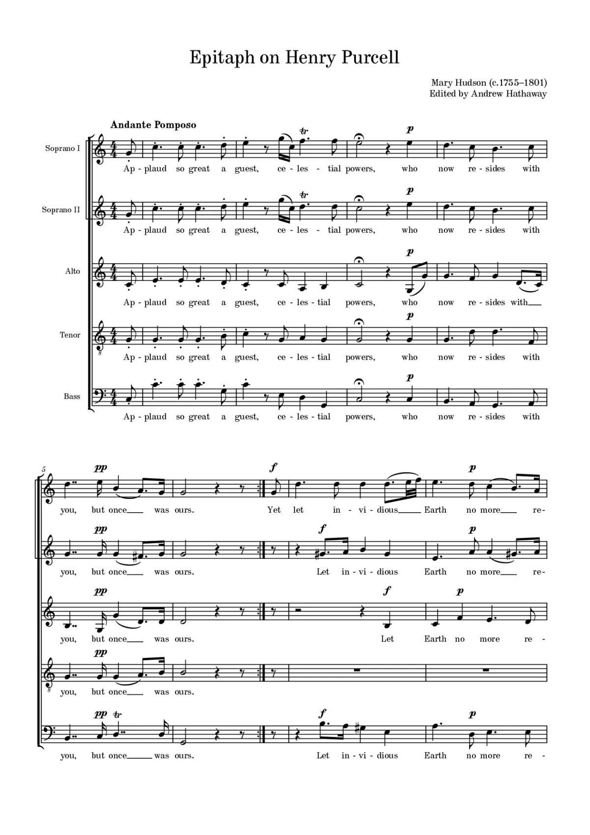 Epitaph on Henry Purcell - Page 1