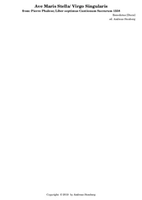 Ave maris stella/ Virgo singularis
