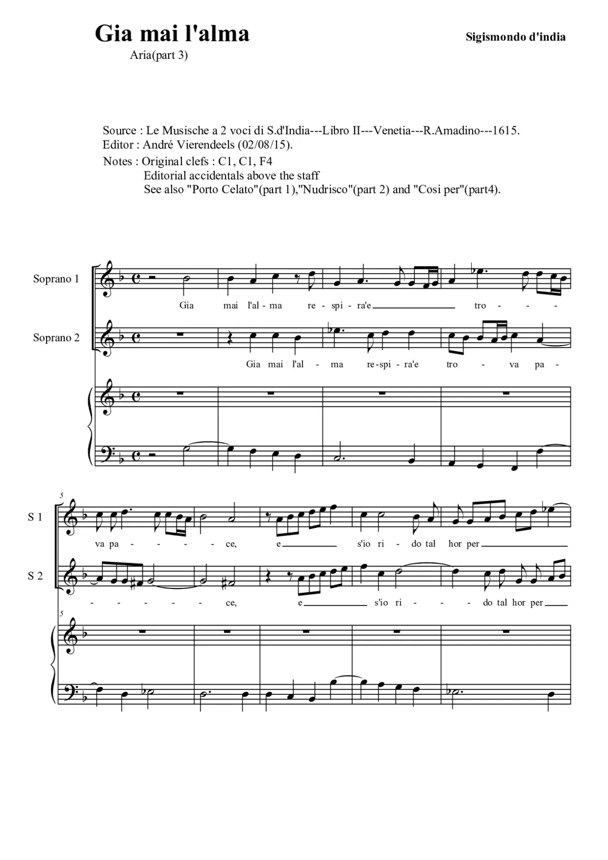 Gia mai l'alma respira - Page 1