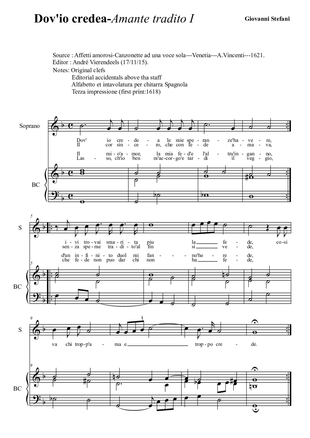 Dov'io credea - Amante tradito I - Page 1