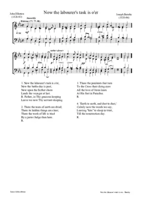 Now the labourer's task is o'er