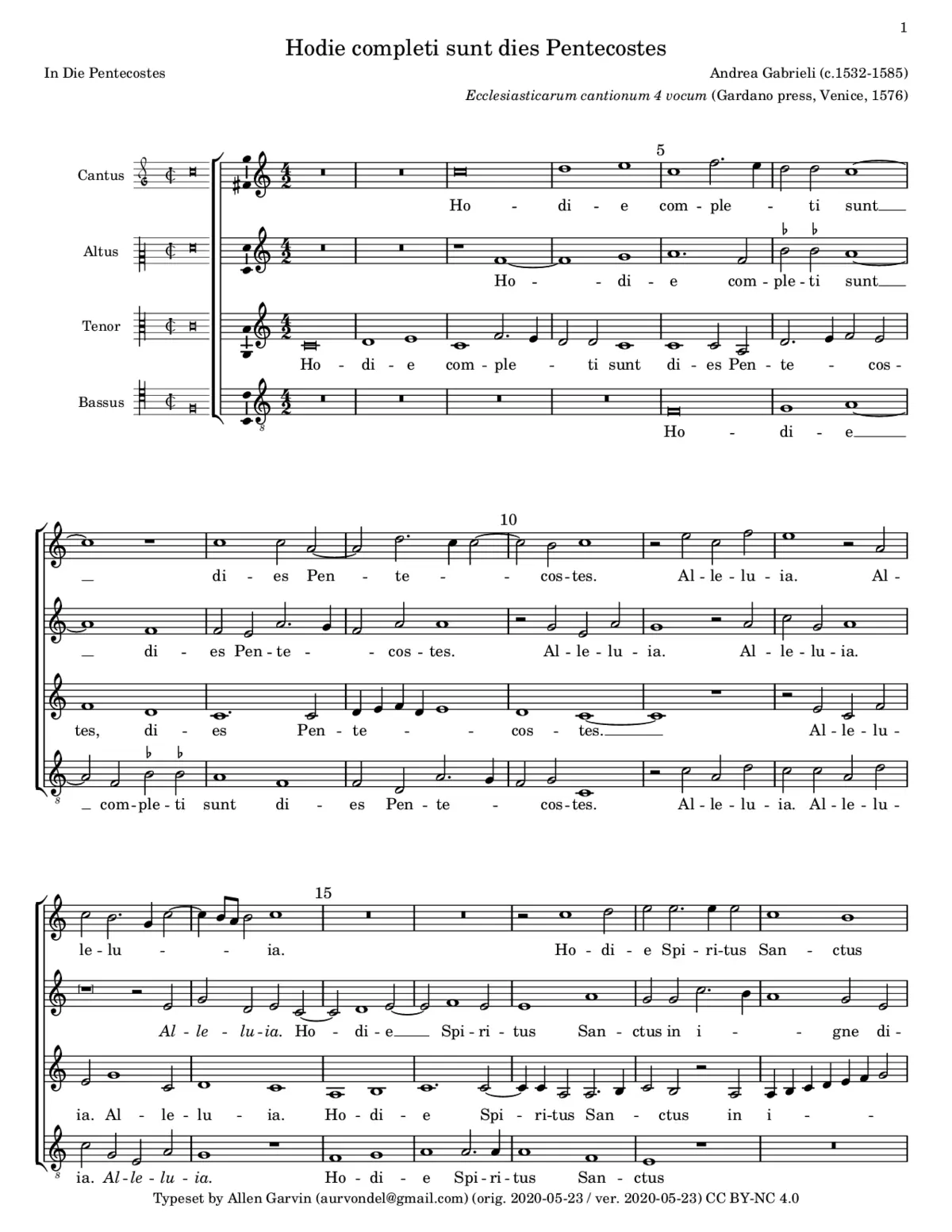 Hodie completi sunt - Page 1