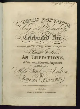 13 Variations on 'O Dolce Contento' in Imitation of Favorite Composers