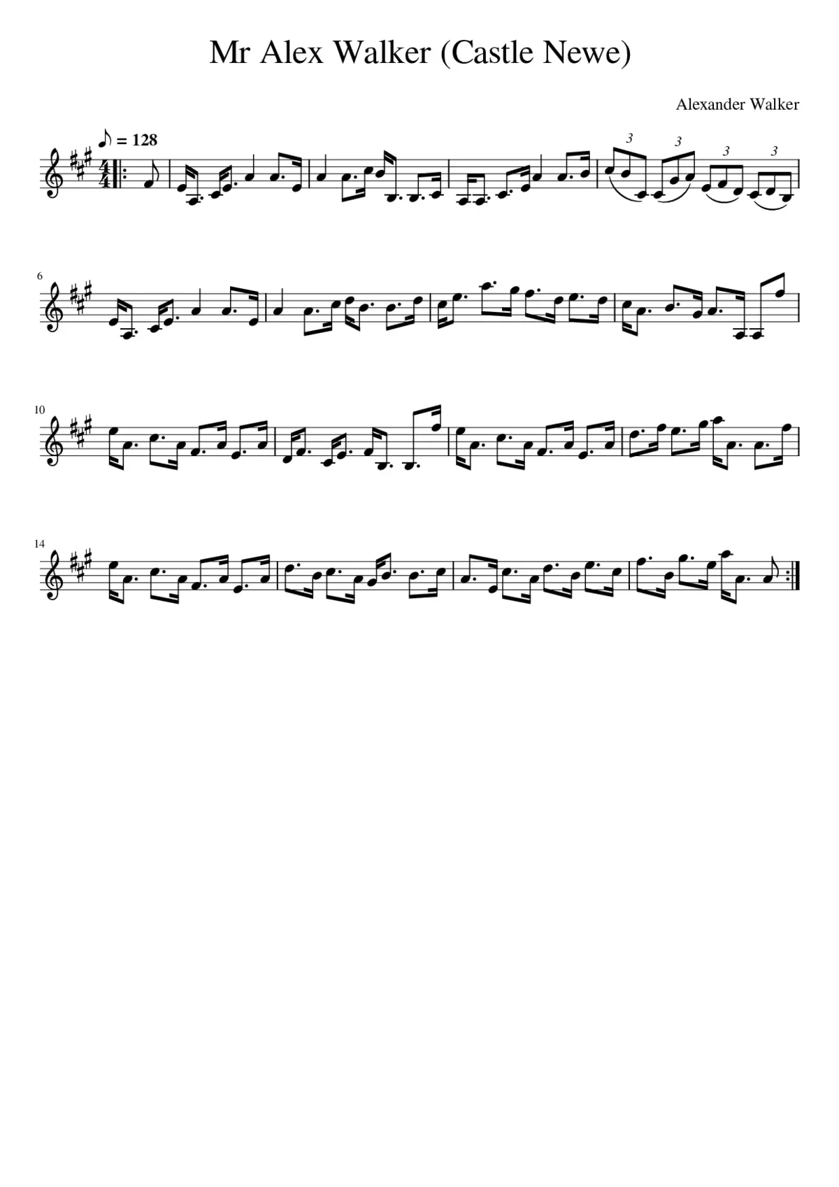 Mr Alex Walker (Castle Newe) - Page 1