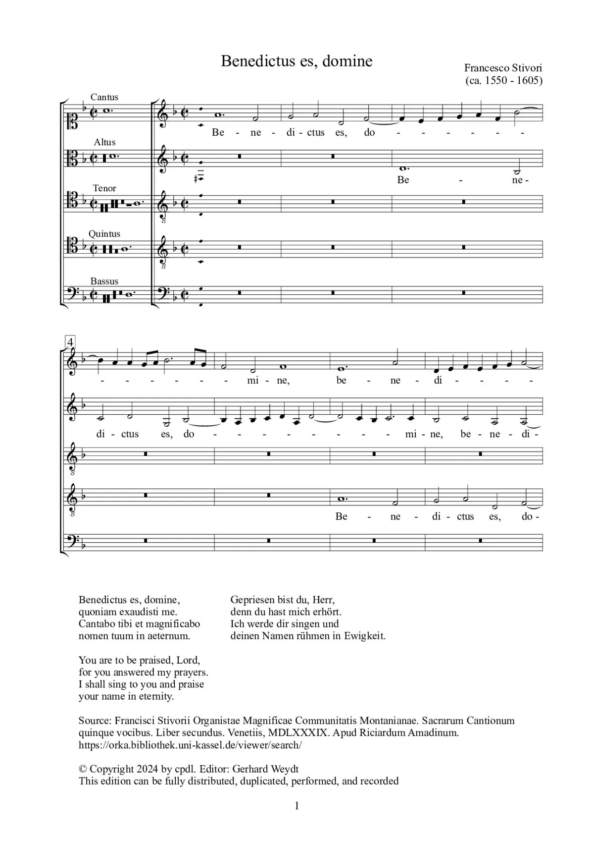 Benedictus es, domine - Page 1