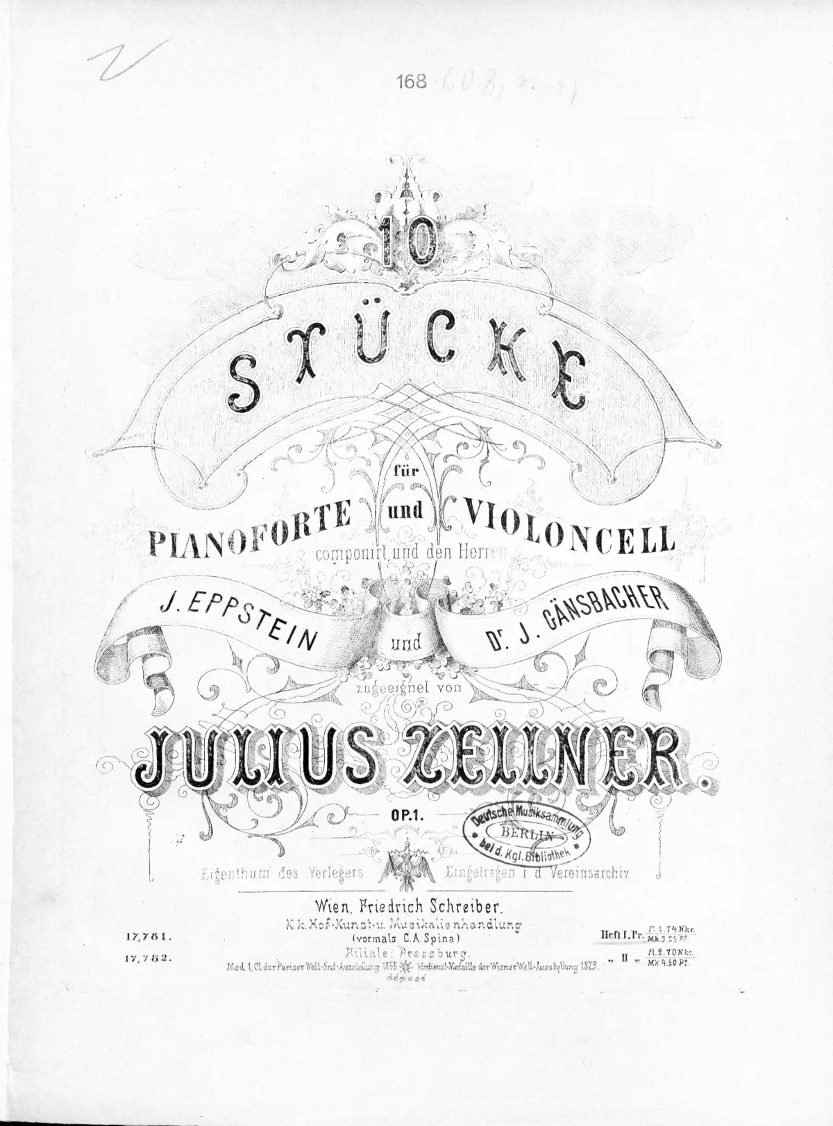 10 Stücke für Pianoforte und Violoncell - Page 1