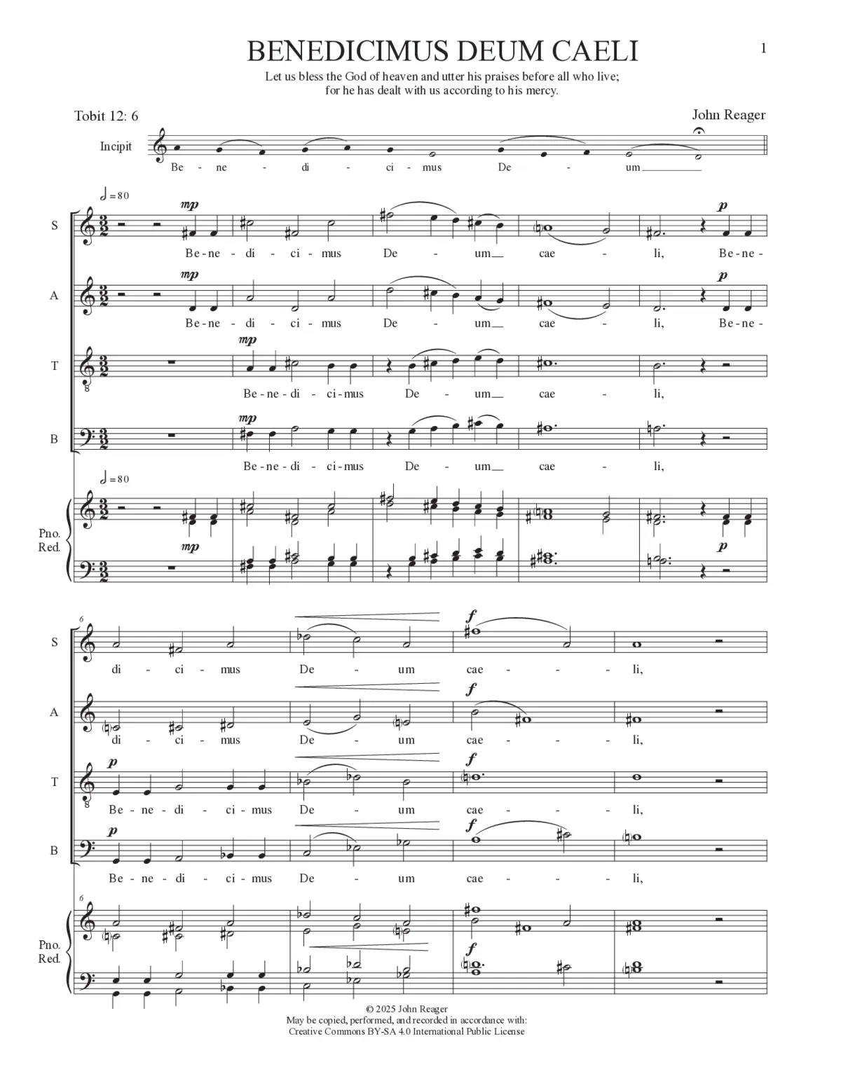 Benedicimus Deum caeli - Page 1