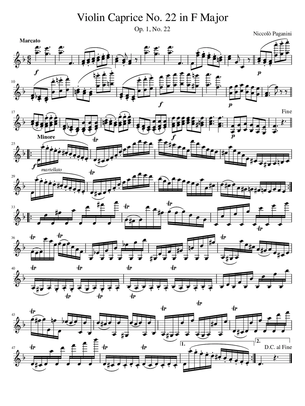 24 Caprices for Solo Violin Op.1 - Page 1