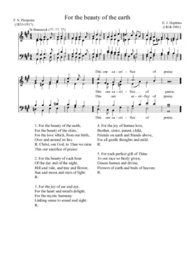 For the beauty of the earth