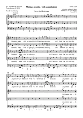 Mortals awake, with angels join (from A Fourth Set of Psalm Tunes)