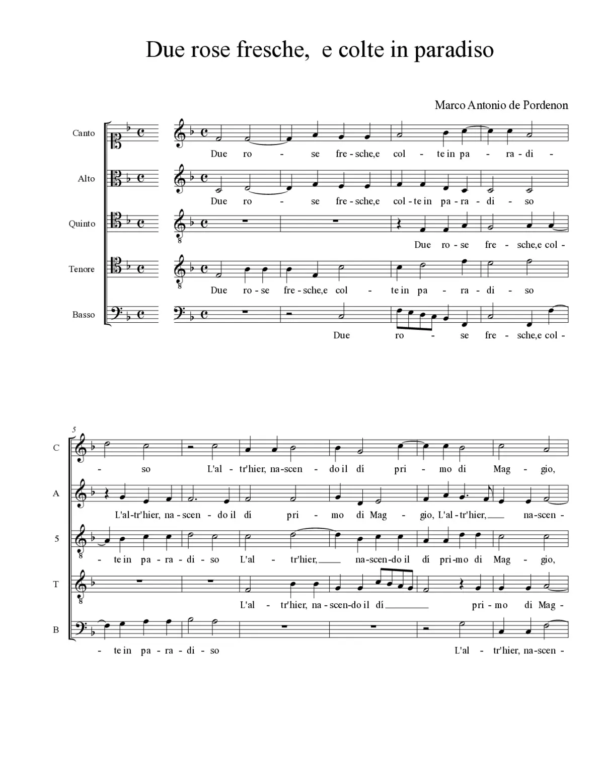 Due rose fresche, e colte in paradiso - Page 1