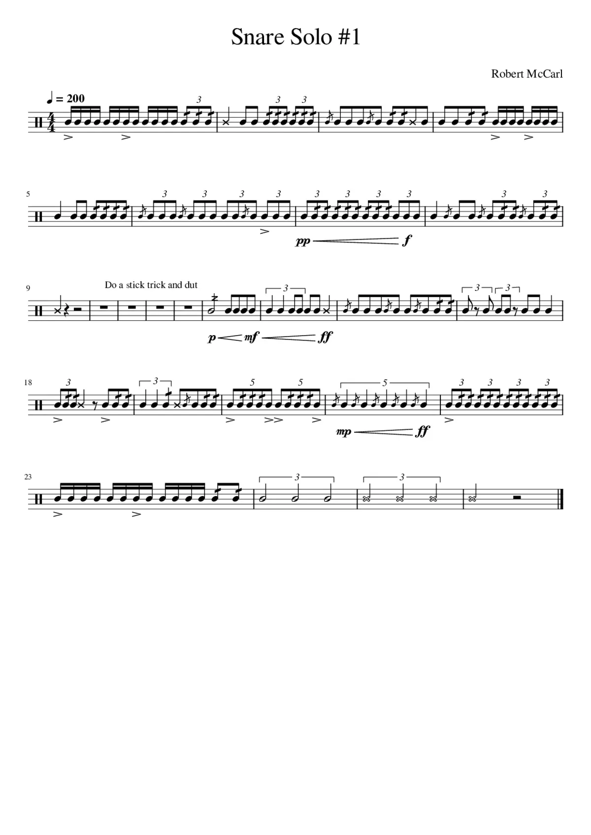 Snare Solo 1 - Page 1