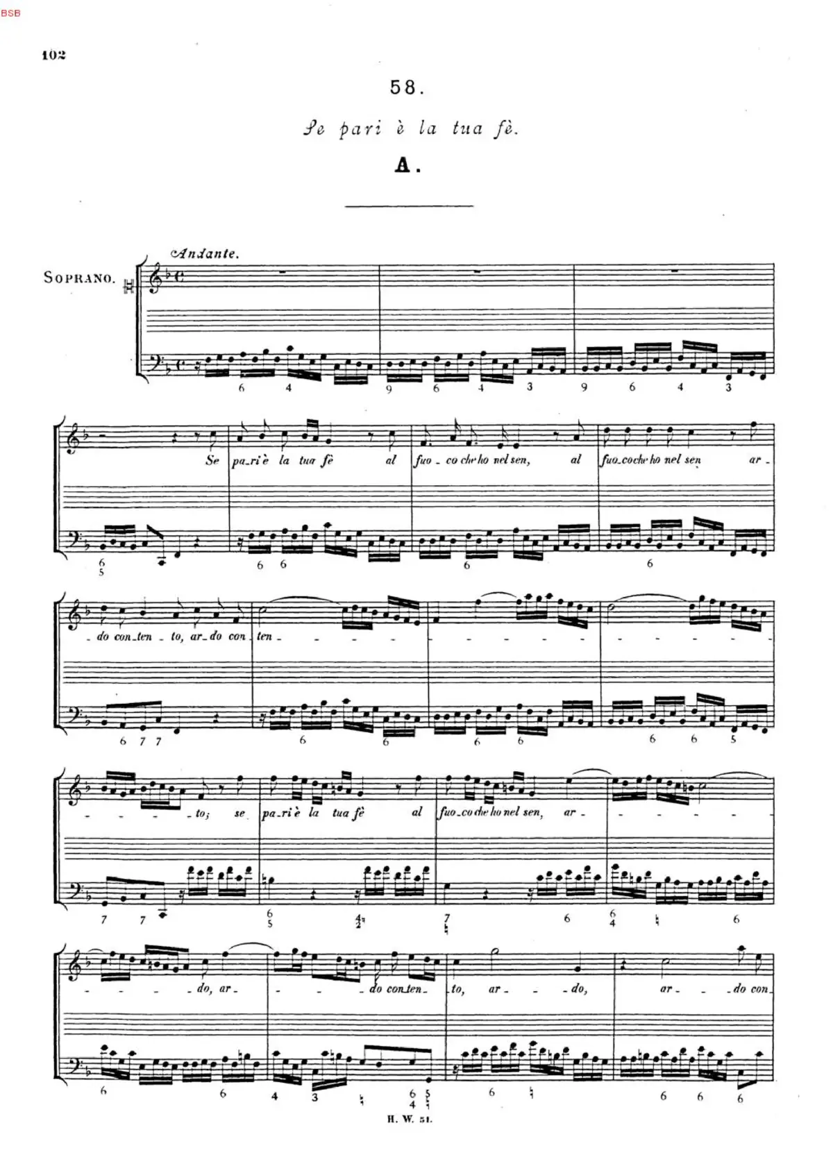 Se pari è la tua fè, HWV 158a - Page 1